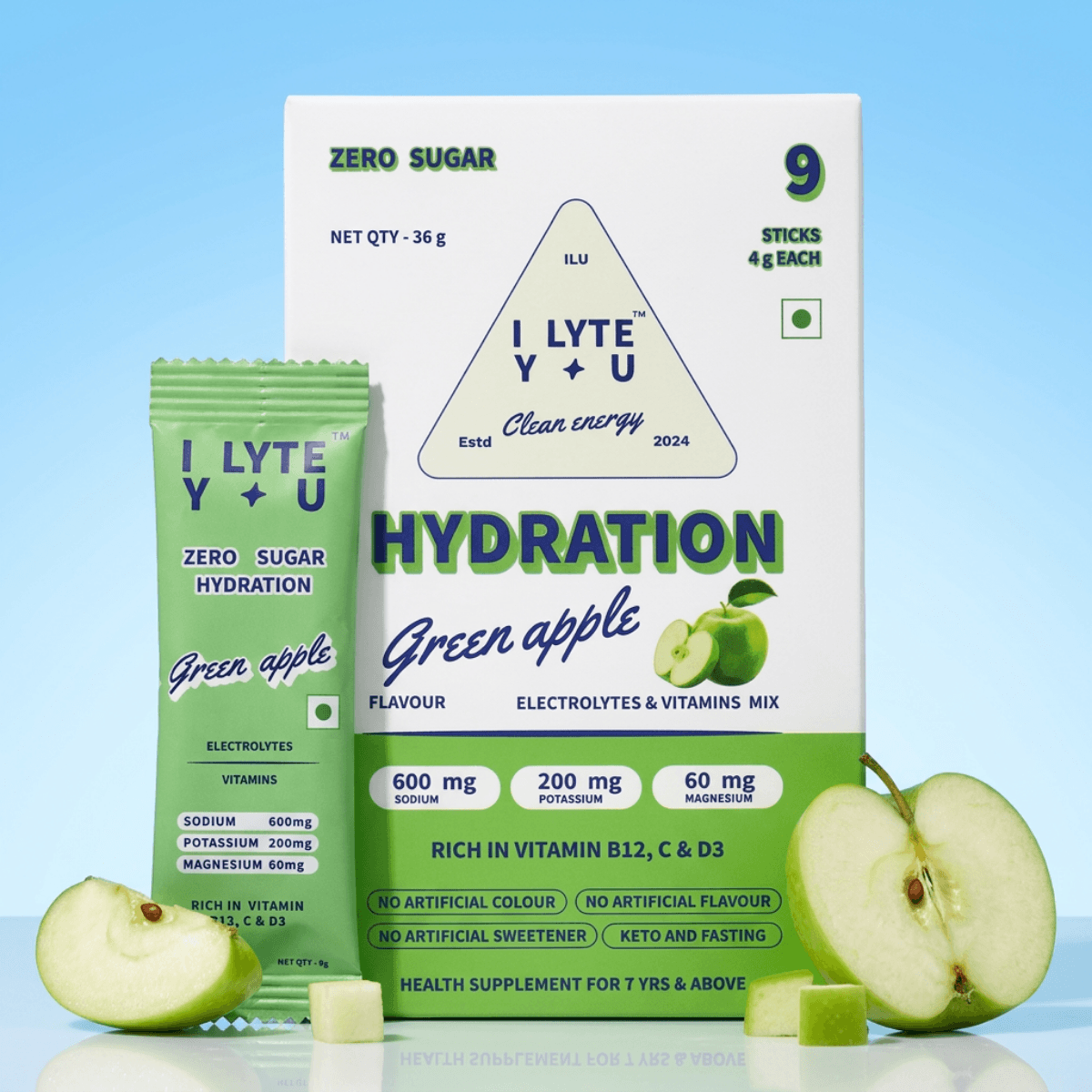 Hydration Sticks | Pack of 9 | Zero Sugar | Electrolytes & Vitamins mix