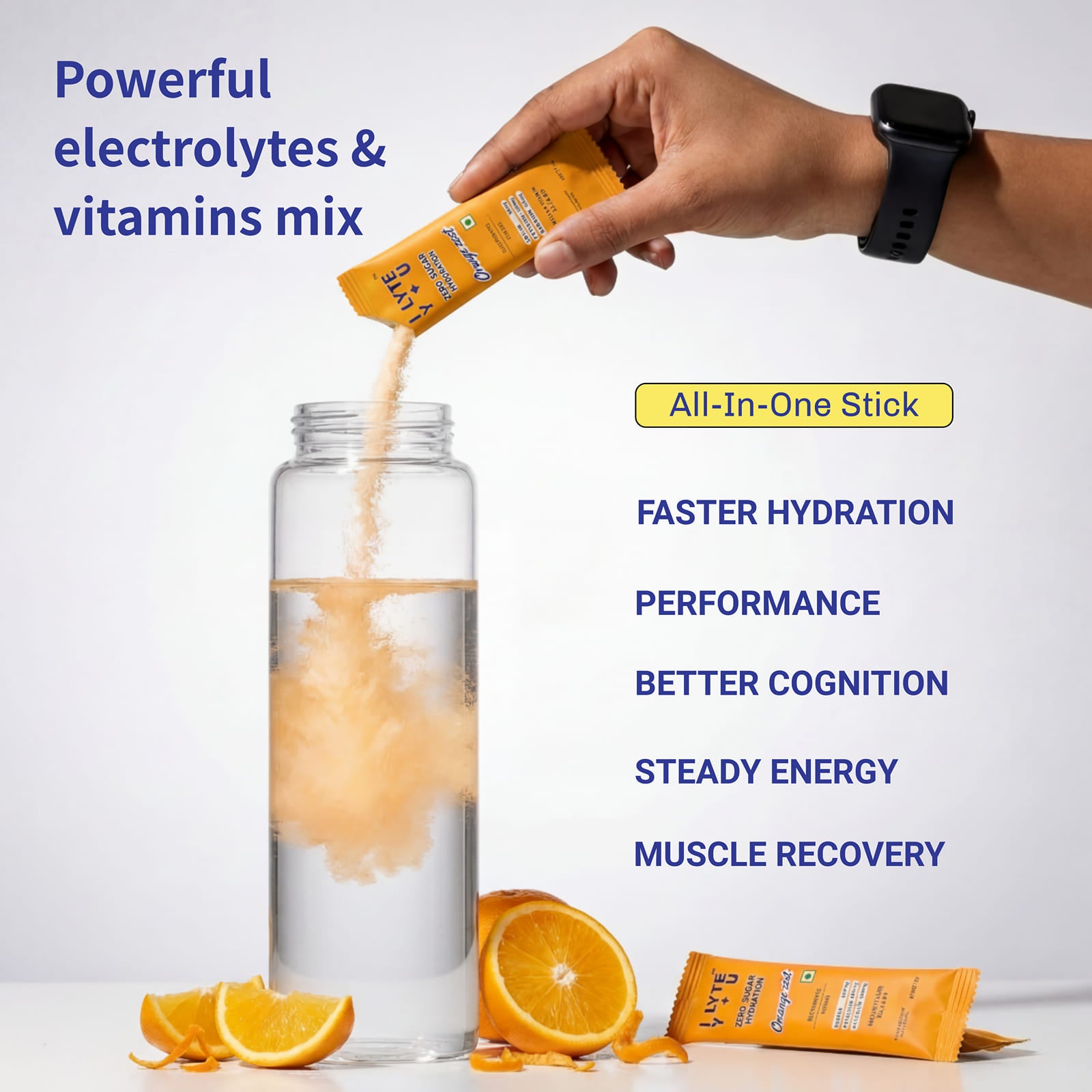 Hydration Sticks | Pack of 9 | Zero Sugar | Electrolytes & Vitamins mix
